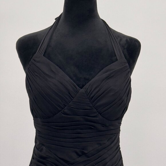 2/$18 SALE Vtg Sangria Halter Dress Womens 10 Sheer Layers Sweetheart Drop Waist - Picture 6 of 9